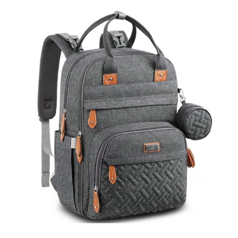 Like New BabbleRoo diaper bag, gray, baby bag, baby essentials travel tote